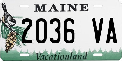 ME license plate 2036VA