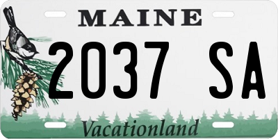 ME license plate 2037SA