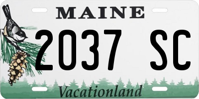 ME license plate 2037SC