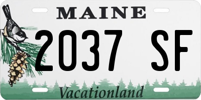 ME license plate 2037SF