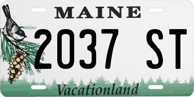 ME license plate 2037ST