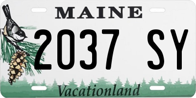 ME license plate 2037SY