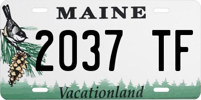 ME license plate 2037TF