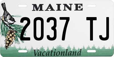 ME license plate 2037TJ