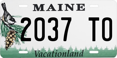 ME license plate 2037TO