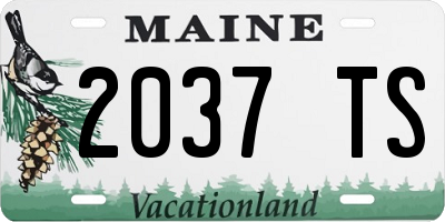 ME license plate 2037TS