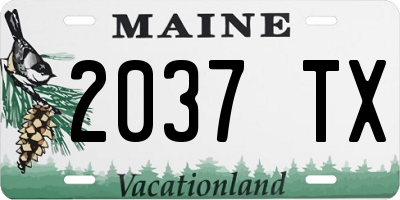 ME license plate 2037TX