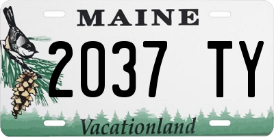 ME license plate 2037TY