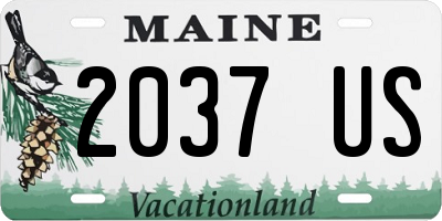 ME license plate 2037US