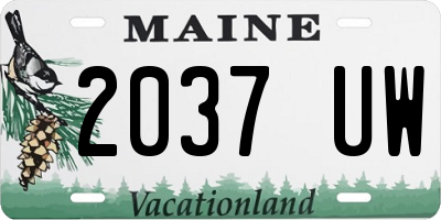 ME license plate 2037UW