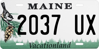 ME license plate 2037UX