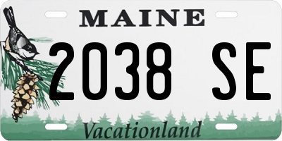 ME license plate 2038SE