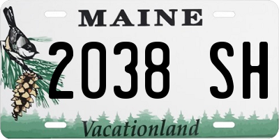 ME license plate 2038SH
