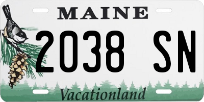 ME license plate 2038SN