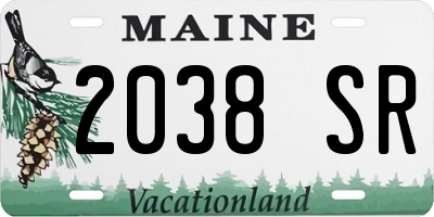 ME license plate 2038SR