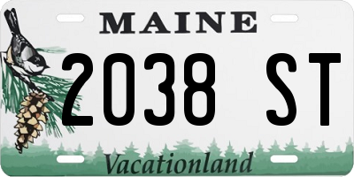 ME license plate 2038ST