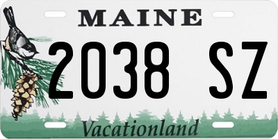 ME license plate 2038SZ