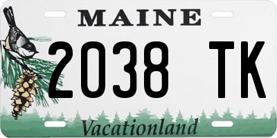 ME license plate 2038TK