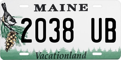 ME license plate 2038UB