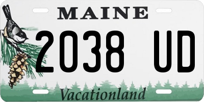ME license plate 2038UD