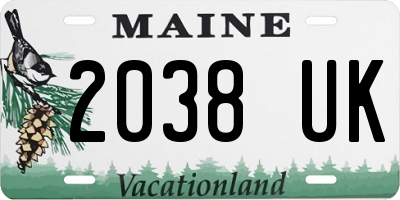ME license plate 2038UK