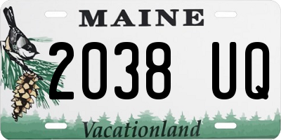 ME license plate 2038UQ