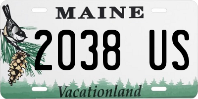 ME license plate 2038US
