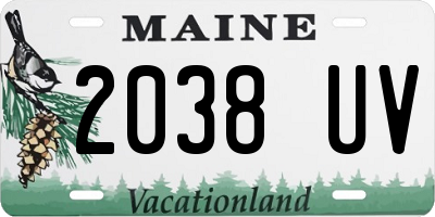 ME license plate 2038UV