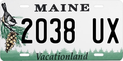 ME license plate 2038UX