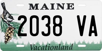 ME license plate 2038VA