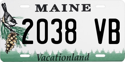 ME license plate 2038VB