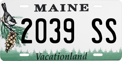 ME license plate 2039SS