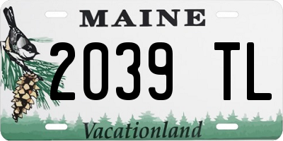 ME license plate 2039TL