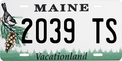 ME license plate 2039TS