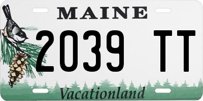 ME license plate 2039TT