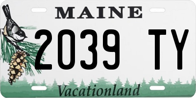 ME license plate 2039TY
