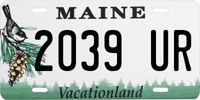 ME license plate 2039UR
