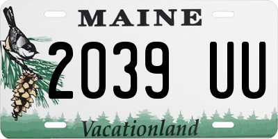 ME license plate 2039UU