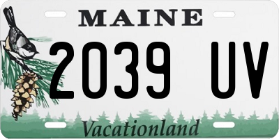 ME license plate 2039UV