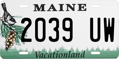 ME license plate 2039UW