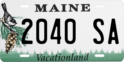 ME license plate 2040SA