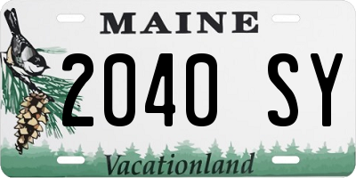 ME license plate 2040SY