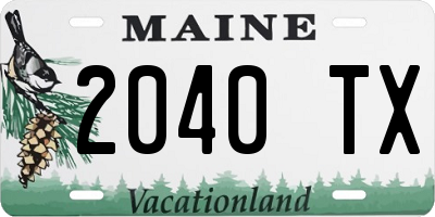 ME license plate 2040TX