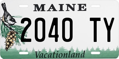 ME license plate 2040TY