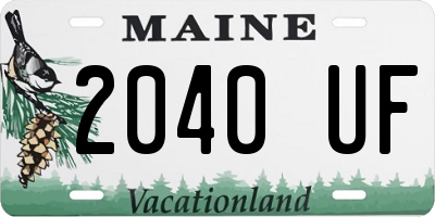ME license plate 2040UF