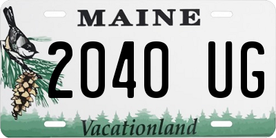 ME license plate 2040UG
