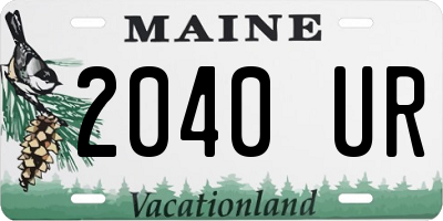 ME license plate 2040UR