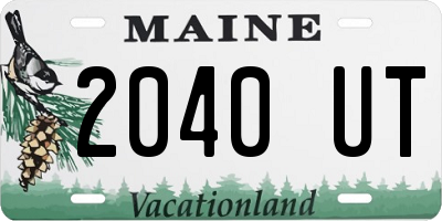 ME license plate 2040UT