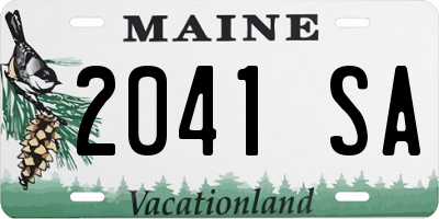 ME license plate 2041SA