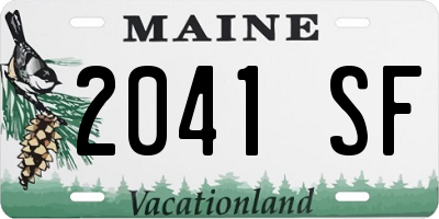 ME license plate 2041SF